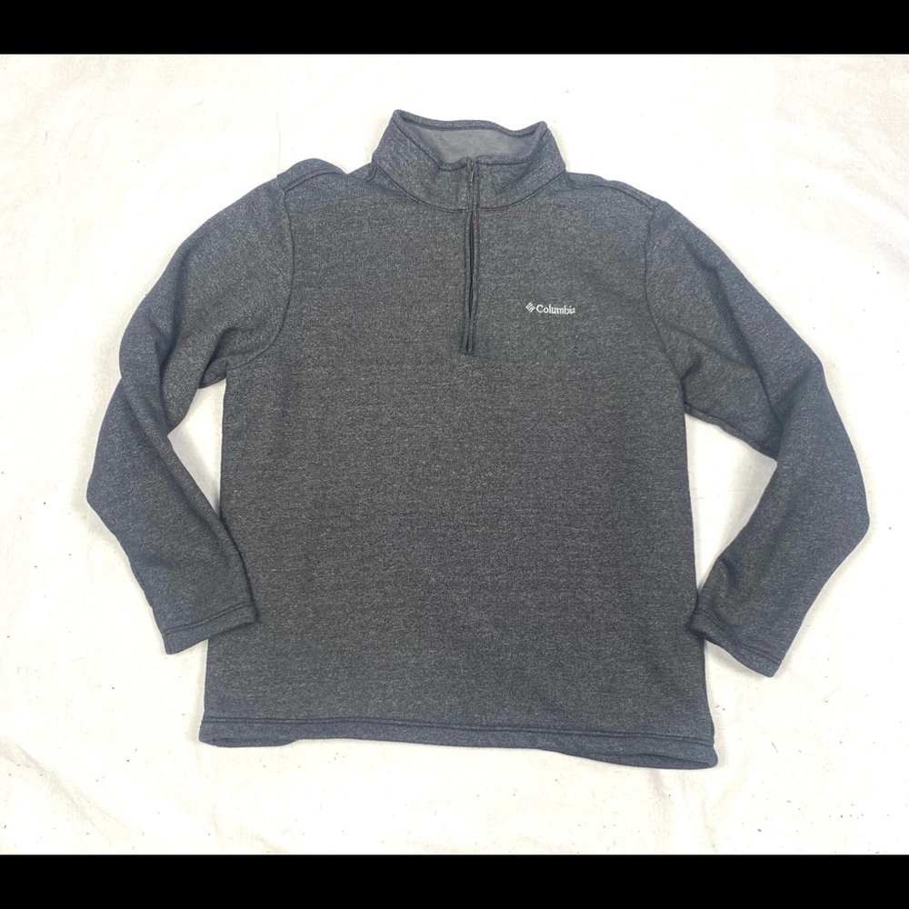 Columbia Mens Size XL 1/4 Zip Pullover Sweater Sweatshirt Gray Long Sleeve.